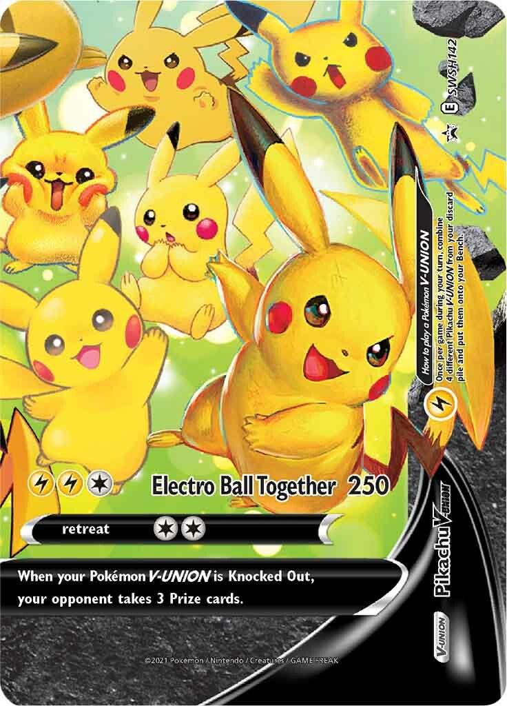 Pikachu V Union #SWSH142 from Celebrations Pokémon card set
